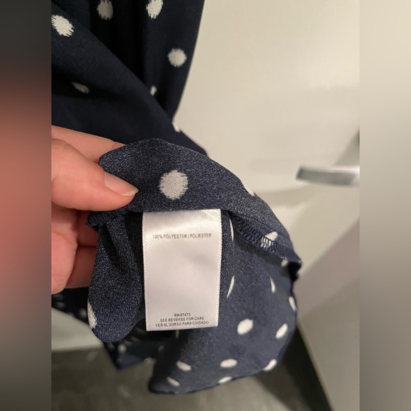 Maison Tara blue polka dot smocked midi dress Size 10 - Picture 10 of 11